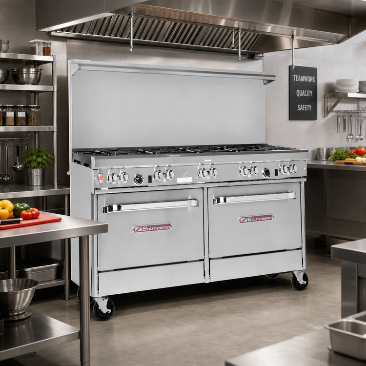 Product image #2 for Southbend Ultimate 60-Inch Gas Restaurant Range with 9 Open Burners, Convection Oven and Cabinet Base