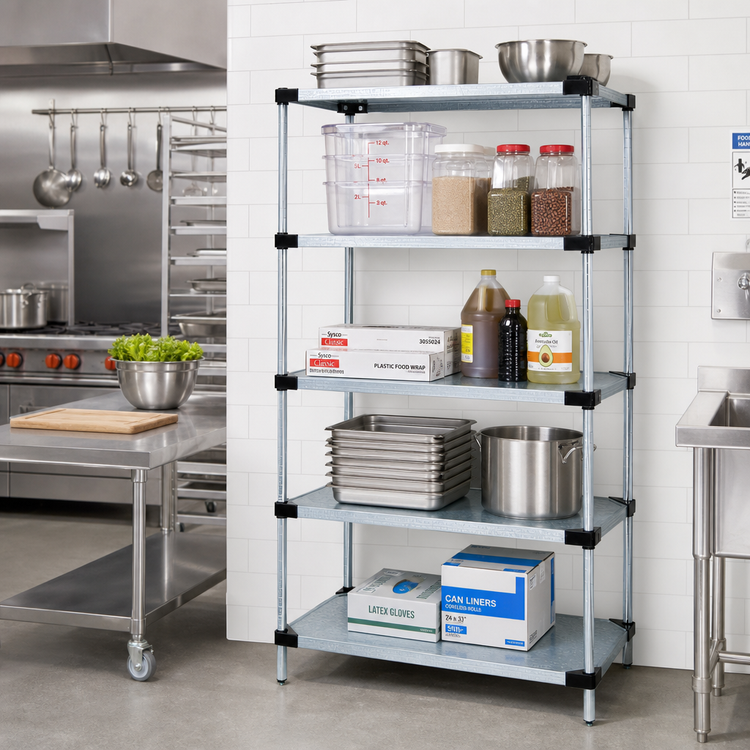Product image #2 for Quantum 24-Inch Wide x 18-Inch Deep x 86-Inch High Stationary Solid Shelving Starter Kit