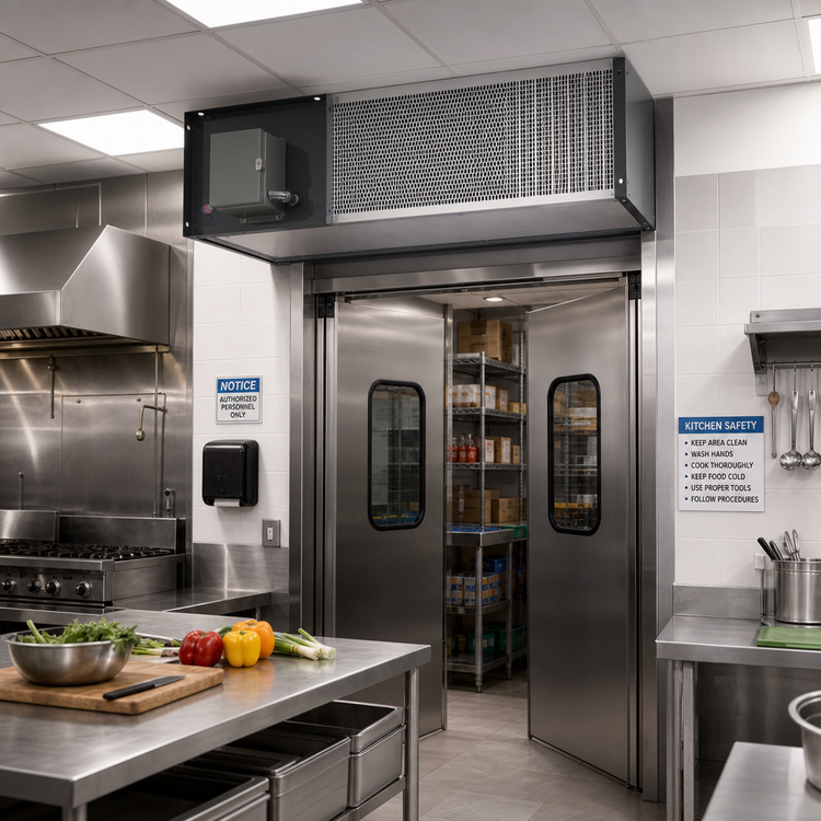 Product image #2 for Berner Industrial Series IDC14 144-Inch Direct Drive Heated Air Curtain, Electric, 56 kW, 4 x 1 HP Motors