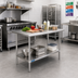 Thumbnail image #2 for Sapphire Manufacturing 48 Inch x 14 Inch Stainless Steel Reinforced Work Table with Adjustable Undershelf
