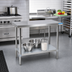 Thumbnail image #2 for BK Resources T-430 Stainless Steel Work Table with Galvanized Undershelf, 48 x 18 Inches