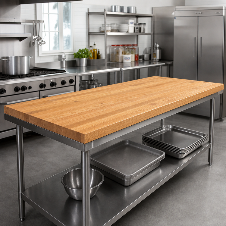 Product image #2 for John Boos Appalachian Red Oak Blended Edge Grain Island Countertop, 72 x 36 x 1-1/2 Inches, Penetrating Oil Finish