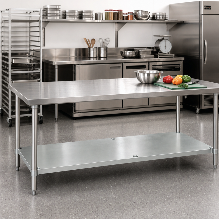 Product image #2 for Advance Tabco Galvanized Commercial Work Table Undershelf for 108" x 24" Tables
