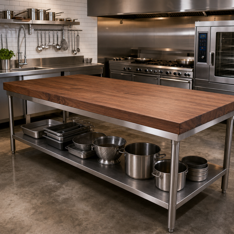 Product image #2 for Boos Block American Black Walnut Full-Length Edge Grain Kitchen Countertop, 96 x 36 x 3 Inch