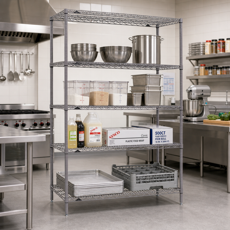 Product image #2 for Metro Super Erecta 72"W x 24"D x 74"H Stationary Starter Wire Shelving Unit, 4 Shelves, Gray Epoxy Finish