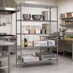Thumbnail image #2 for Metro Super Erecta SE-247274K4-S-4 Stationary Wire Shelving Starter Unit, 72"W x 24"D x 74"H, 4 Shelves, Gray Epoxy Finish