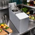 Thumbnail image #2 for CHOICE 8-Inch Stainless Steel Underbar Mixology Unit with 6-Inch Dipper Well, Rinser Faucet, and Removable Cutting Board