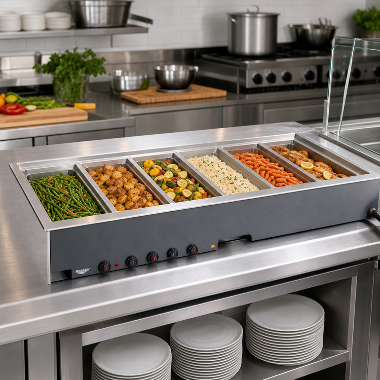 Product image #2 for Vollrath 3640910 6-Well Drop-In Electric Hot Food Well with Thermostatic Controls
