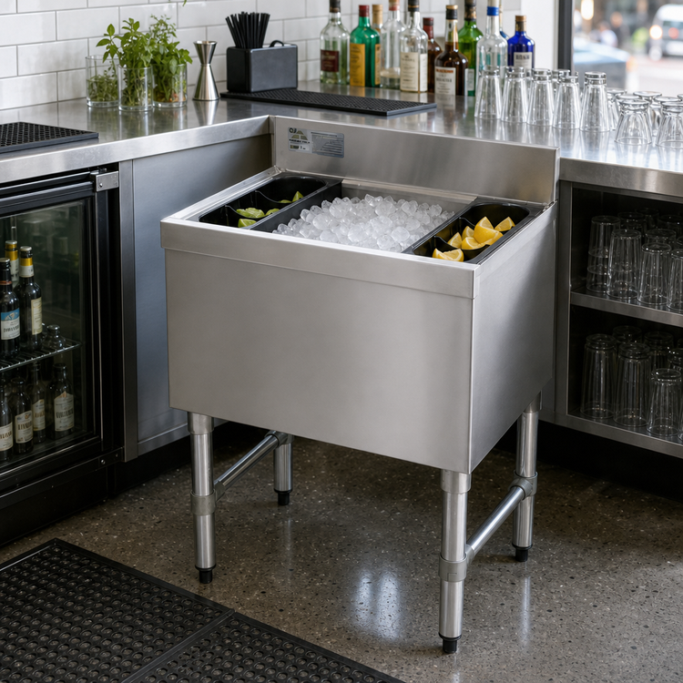 Product image #2 for Advance Tabco Underbar Basics 36-Inch Cocktail Ice Bin, 16-Inch Deep, 155 lb Capacity