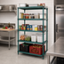 Thumbnail image #2 for QuadPlus 5-Tier Stationary Wire Shelving Starter Unit, 48W x 21D x 74H, Green Epoxy Finish