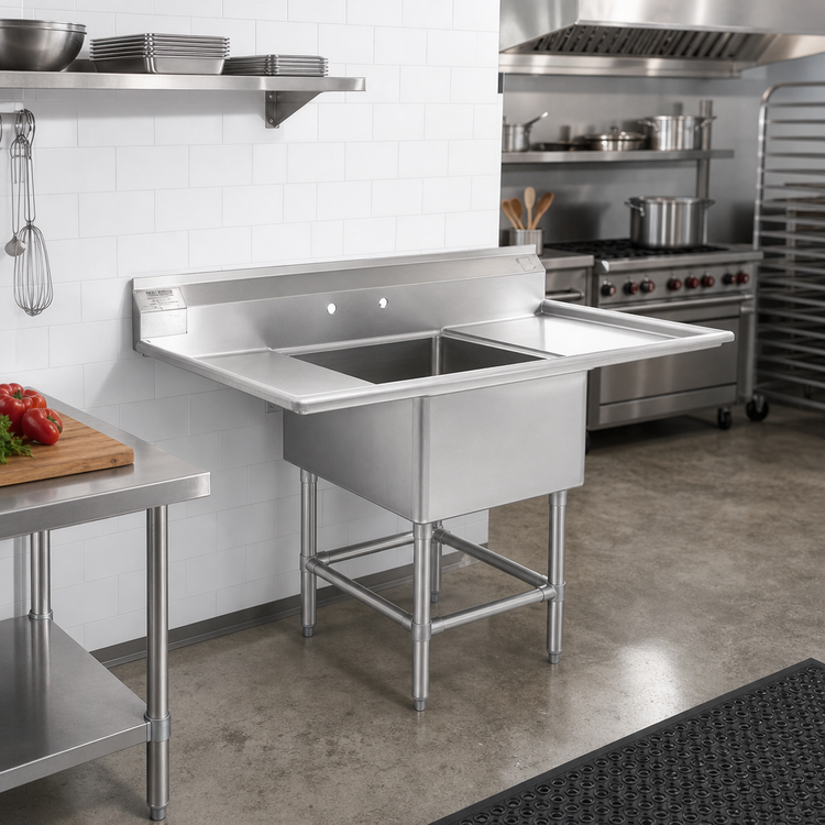 Product image #2 for Eagle Group Spec-Master FN Series 1-Compartment Stainless Steel Sink with Left Drainboard