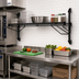Thumbnail image #2 for Quantum Wall-Mount Cantilever Single Shelf Wire Shelving Unit with 42 x 21 Inch Shelf, Black Epoxy Antimicrobial Finish