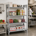 Thumbnail image #3 for Cambro Camshelving Premium 18-Inch Deep x 54-Inch Wide x 72-Inch High 4-Shelf Stationary Starter Polymer Shelving Unit, 3 Vented + 1 Solid