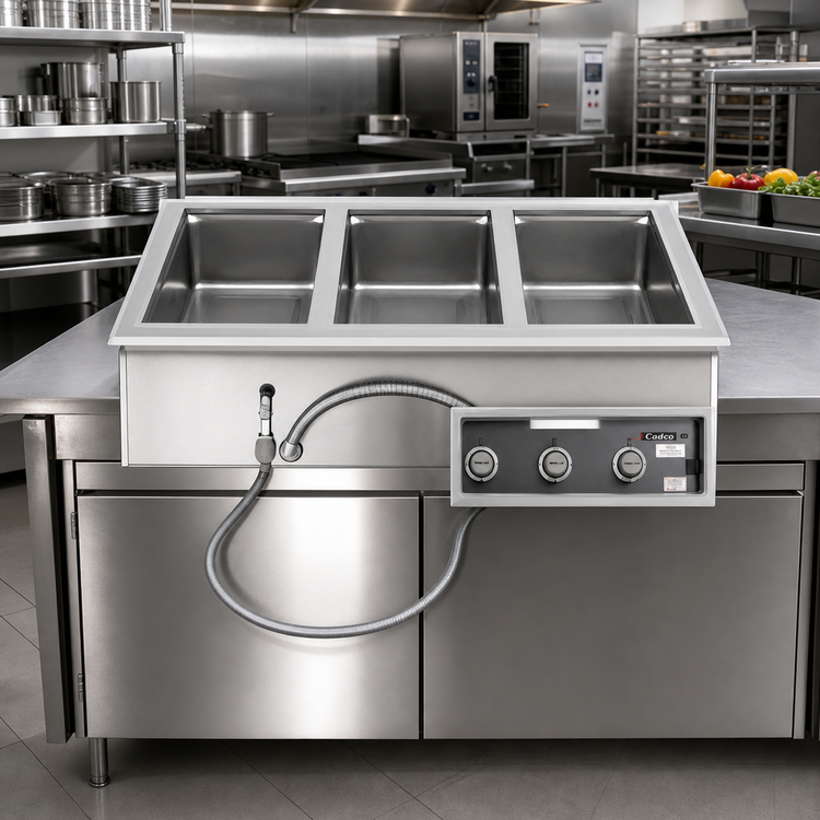 Product image #2 for Top-Mount Built-In Electric Hot Food Well with 3 Individual Pan Openings