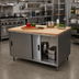 Thumbnail image #2 for BK Resources Dual Access Chef Table with Hard Maple Top and Stainless Steel Cabinet Base, 48 x 36 Inches