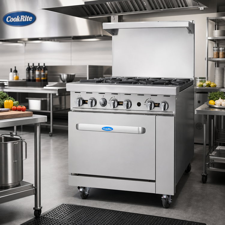 Product image #3 for CookRite 36-Inch Natural Gas 6 Burner Commercial Range with Standard Oven