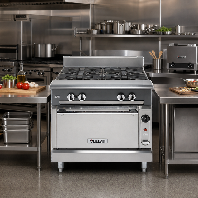 Product image #2 for Vulcan V Series 18-Inch Modular Heavy Duty Gas Range with 2 Open Burners