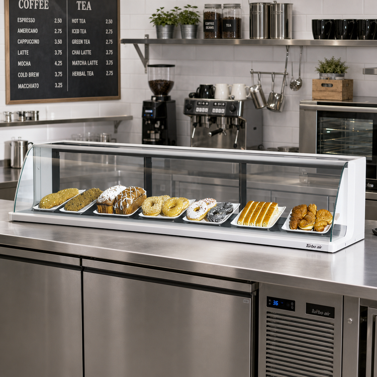 Product image #2 for Turbo Air Low-Profile Top Display Dry Case, 75-5/8-Inch Wide, 3-Door, 4.3 Cu. Ft.