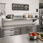 Thumbnail image #2 for John Boos Stallion BHS1672 Wall-Mounted 72" x 16" 18-Gauge 300-Series Stainless Steel Shelf with Safety Edge Front