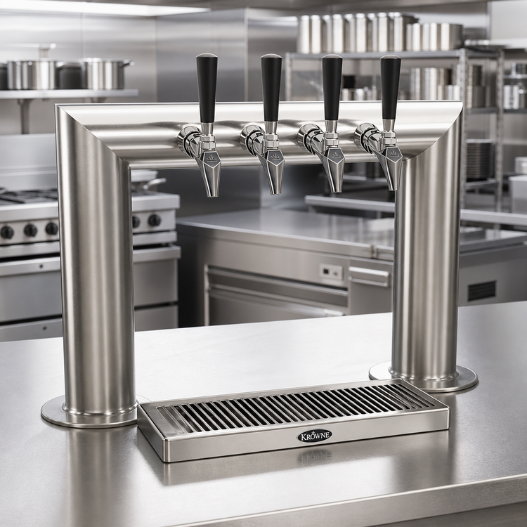 Product image #2 for Krowne 25-Inch Pass-Thru Glycol-Cooled Four-Faucet Beer Tower