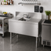 Thumbnail image #2 for Advance Tabco Prestige 1-Compartment Underbar Sink Unit with Dual Drainboards and 6-Inch Swing-Spout Faucet, 36W x 20D x 36H