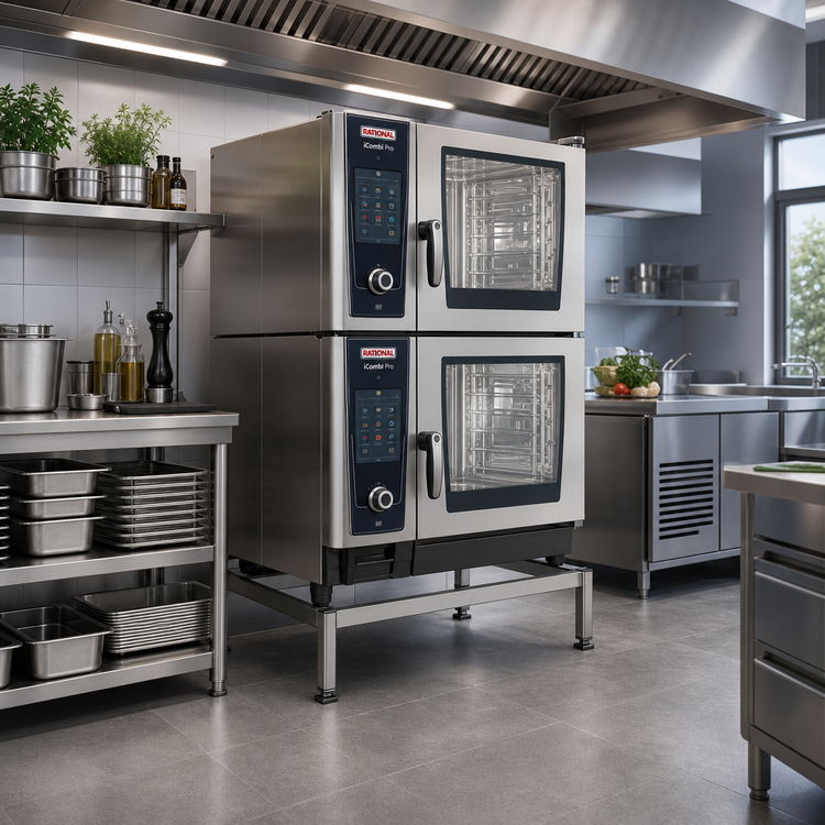 Product image #2 for RATIONAL Stand I Combi-Duo Stationary Stainless Steel Equipment Stand for iCombi 6-Full Size on 6-Full Size