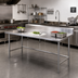 Thumbnail image #2 for Advance Tabco 108-Inch x 36-Inch 14-Gauge 304 Stainless Steel Work Table with 5-Inch Backsplash