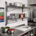 Thumbnail image #2 for Quantum Wall-Mount Cantilever Double Shelf Wire Shelving Unit, 72 x 14 Inches, Gray Epoxy Antimicrobial Finish