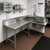Thumbnail image #2 for Advance Tabco Korner-Soil L-Shaped Left-Hand Dish Table with Pre-Rinse Sink, 59-Inch, 14 Gauge 304 Stainless Steel