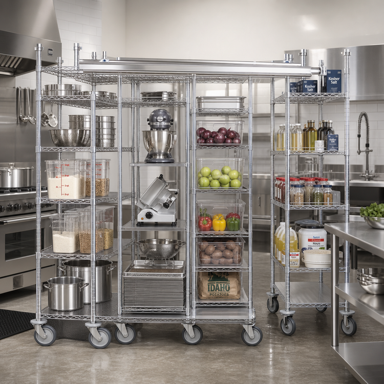 Product image #2 for Metro Super Erecta Top-Track 24-Inch Chrome-Plated Mobile Unit Kit