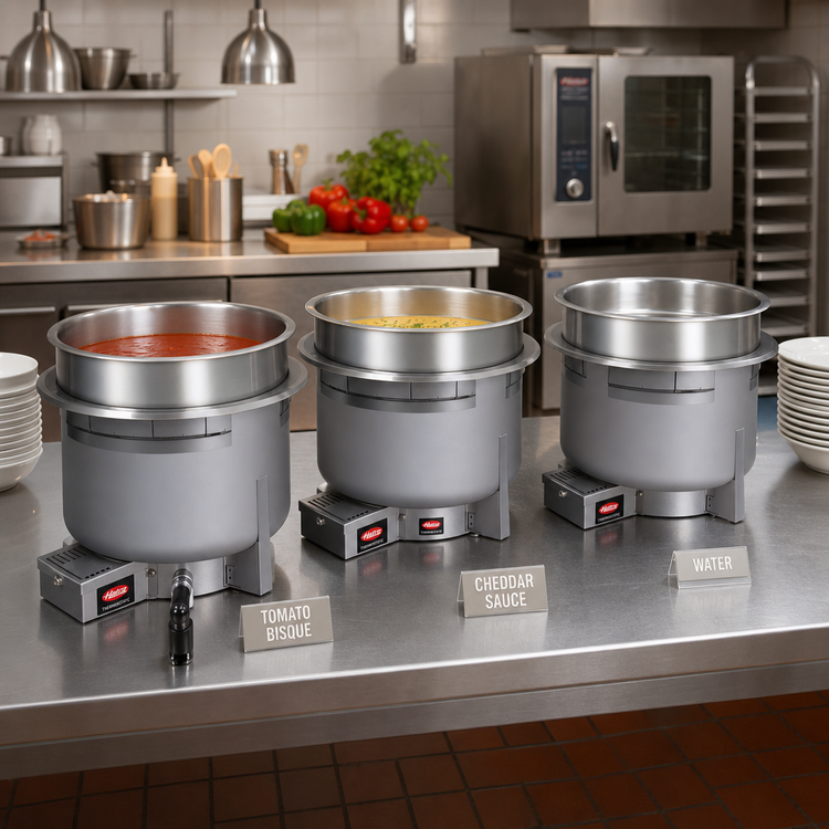 Product image #2 for Hatco Drop-In Round Heated Well, 7 Quart, Thermostatic, With Drain, 208V