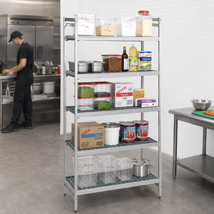 Product image #2 for Fermostock 5-Tier Stationary Starter Polymer Shelving Unit, 52W x 14D x 83H