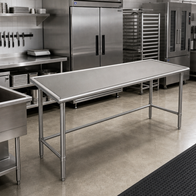 Product image #2 for Spec-Master Marine Series 144-Inch x 30-Inch Stainless Steel Work Table with Box Marine Edge