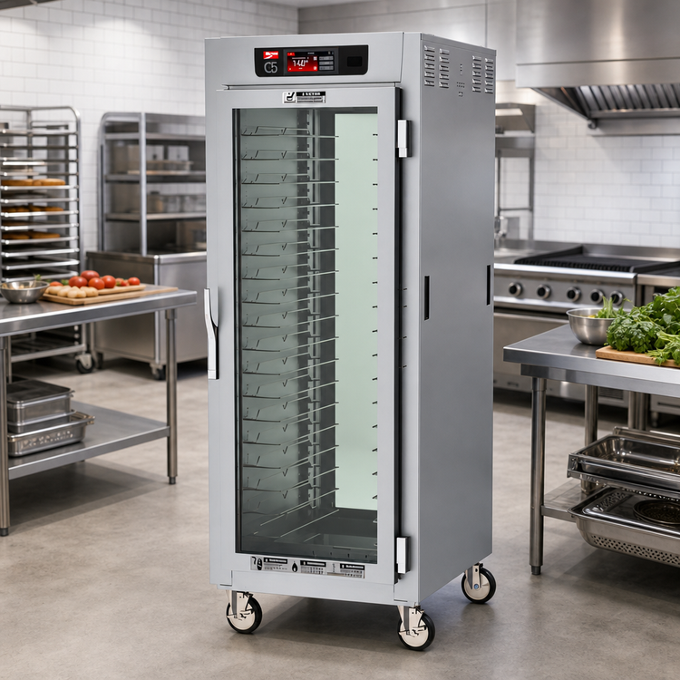 Product image #2 for Metro C5 8 Series Full-Height Pass-Thru Controlled Temperature Holding Cabinet with Touch-Screen Controls, Double-Pane Glass Doors, and Universal Wire Slides