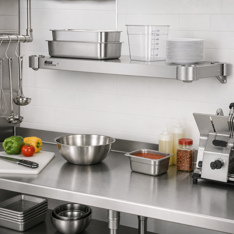 Product image #3 for Eagle Group Quik-Set Solid Stainless Steel Shelf, 36 x 24 Inches