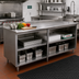 Thumbnail image #2 for Advance Tabco Special Value Series 108-Inch x 24-Inch 16-Gauge Stainless Steel Open Base Work Table with 5-Inch Backsplash