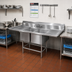 Thumbnail image #2 for Eagle Spec-Master FN Series Two-Compartment Stainless Steel Sink with Dual 36-Inch Drainboards, 124-Inch Wide
