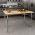 Thumbnail image #2 for BK Resources 48 x 30 Inch Hard Maple Flat Top Work Table with Galvanized Open Base
