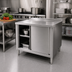 Thumbnail image #2 for Klinger's Trading Stainless Steel Enclosed Work Table with Sliding Doors, 48 x 30 x 38 Inches