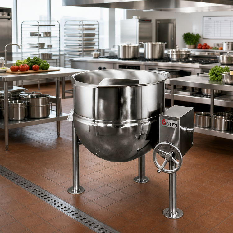 Product image #2 for Groen DL-60 60-Gallon Floor-Mounted Direct Steam Tilting Kettle