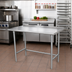 Thumbnail image #2 for Advance Tabco Special Value Series 48-Inch W x 24-Inch D Open Base Stainless Steel Work Table with 1-1/2-Inch Rear Backsplash