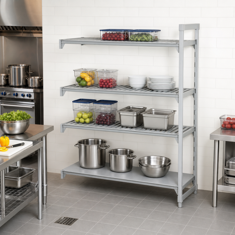 Product image #3 for Cambro Camshelving Premium 4-Shelf Vented and Solid Add-On Shelving Unit, 24 x 60 x 72 Inches
