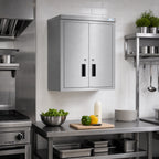 Thumbnail image #2 for Koolmore KM-WMC-1524-S 24-Inch Wall-Mounted Stainless Steel Cabinet with Locking Hinged Doors, 2 Shelves, and Slanted Roof