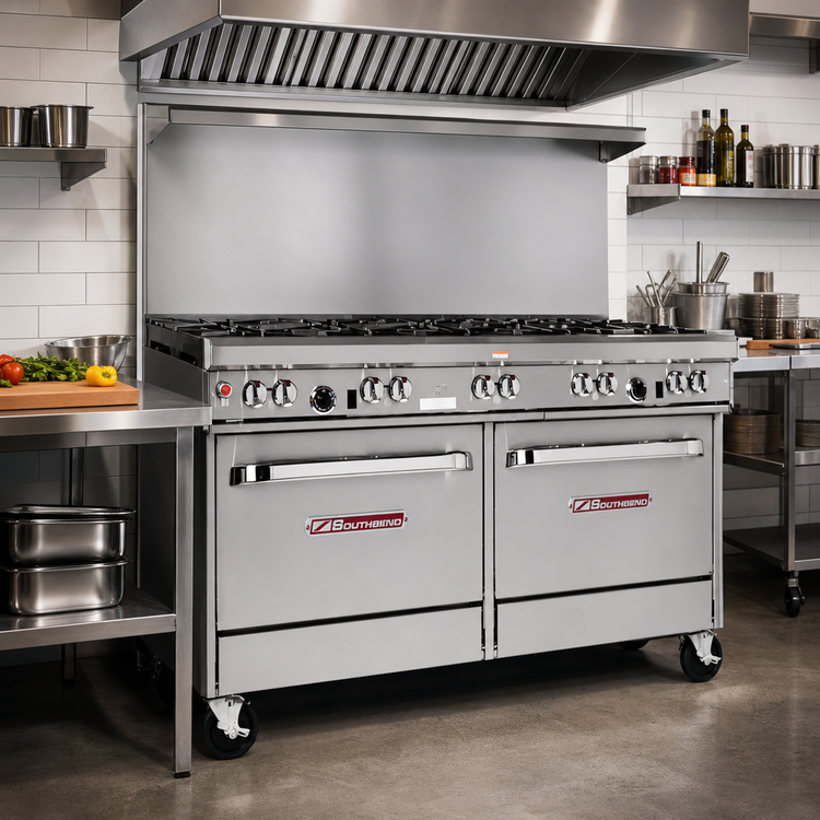 Product image #2 for Southbend Ultimate 60-Inch Gas Restaurant Range with 10 Open Burners, Standard Oven, and Convection Oven