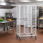 Thumbnail image #2 for Channel Manufacturing 420A6 Double-Section Aluminum Cafeteria Tray Rack, Open-Sided, 54-Tray Capacity, 18 x 26-Inch Trays