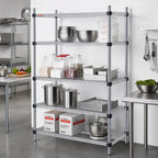 Thumbnail image #2 for Eagle Group Quad-Adjust F2QA2-74-2448C 4-Tier Chrome Wire Shelving Starter Unit, Standard/Adjustable Shelves, 48"W x 24"D x 74"H