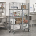 Thumbnail image #2 for Metro Super Erecta SEC56DK3 Mobile Wire Security Cage, Green Epoxy-Coated, No Shelves, 65 x 27-1/4 x 68-1/2 Inches