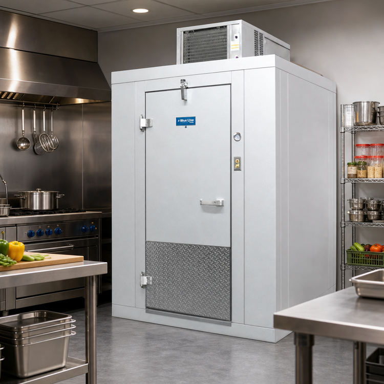 Product image #2 for Arctic Industries 8' x 6' Indoor Walk-In Cooler with Floor, Acrylume Finish, and Top-Mounted Self-Contained Refrigeration