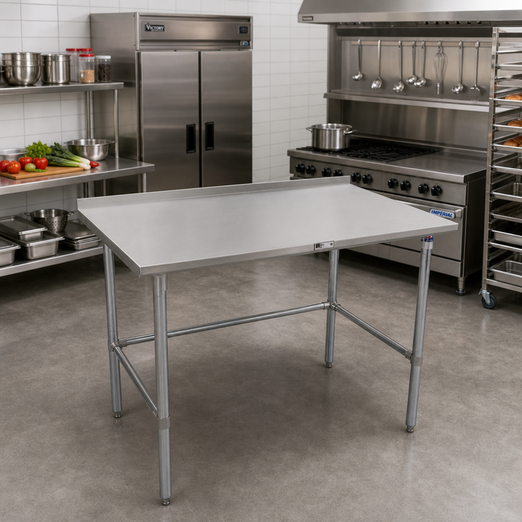Product image #2 for John Boos Stallion 14-Gauge Stainless Steel Work Table with 1-1/2-Inch Rear Up-Turn and Safety Edge Front, 84 x 36 Inches