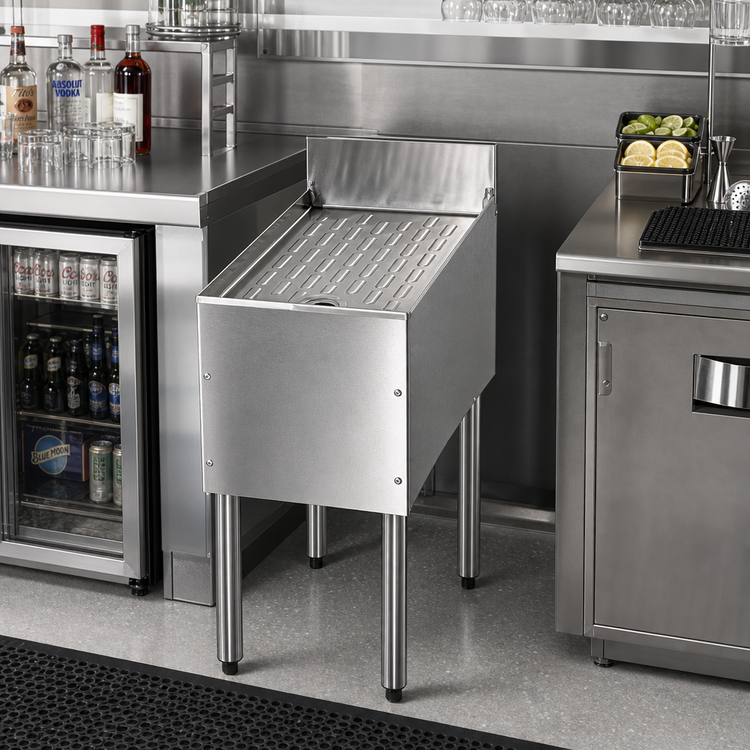 Product image #2 for CHOICE 42-Inch Freestanding Stainless Steel Underbar Drainboard